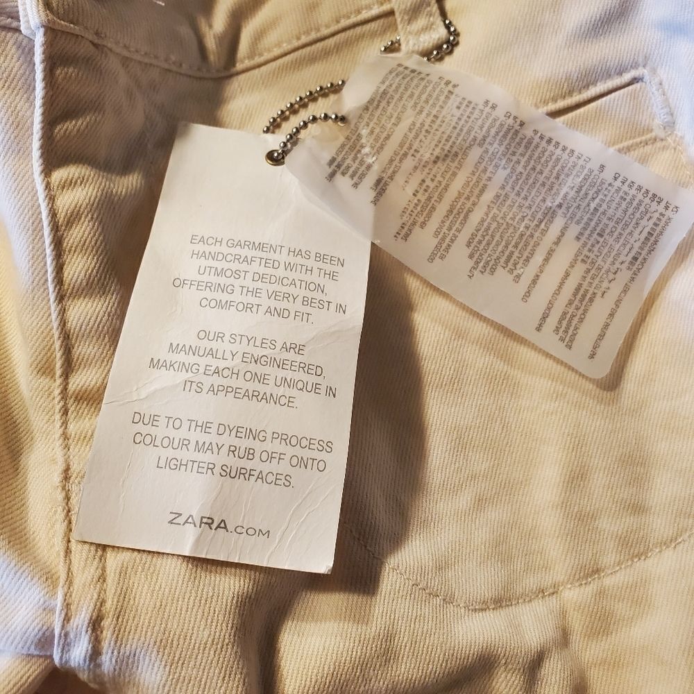 ZARA basic  denim ivory jeans - Picture 14 of 16